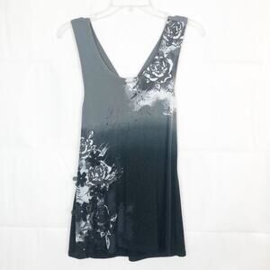 BKE Tank Top Womens Small Soft Stretch 3D Floral Whimsigoth Festival Fairygoth